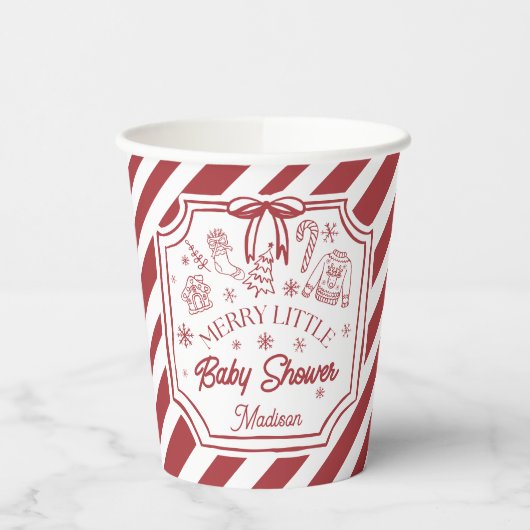 Christmas Baby Shower Papieren Bekers (Links)