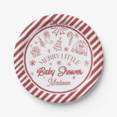 Christmas Baby Shower Papieren Bordje (Voorkant)