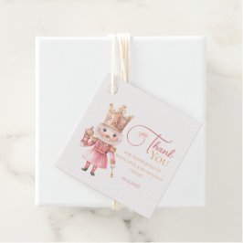Christmas Baby Shower Pink Nutcracker Thank You Bedankjes Labels