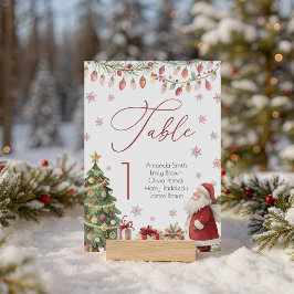 Christmas Baby Shower Table Number Card Reclamebord Met Voetstuk