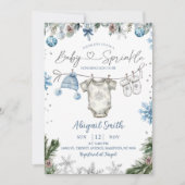 Christmas Baby Sprinkle clothesline Baby Shower Kaart (Voorkant)