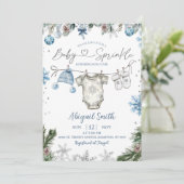 Christmas Baby Sprinkle clothesline Baby Shower Kaart (Staand voorkant)