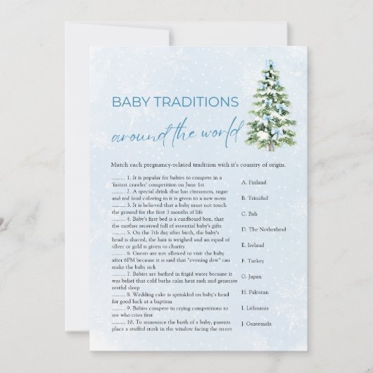 Christmas Baby Traditions Around The World Game Kaart (Voorkant)