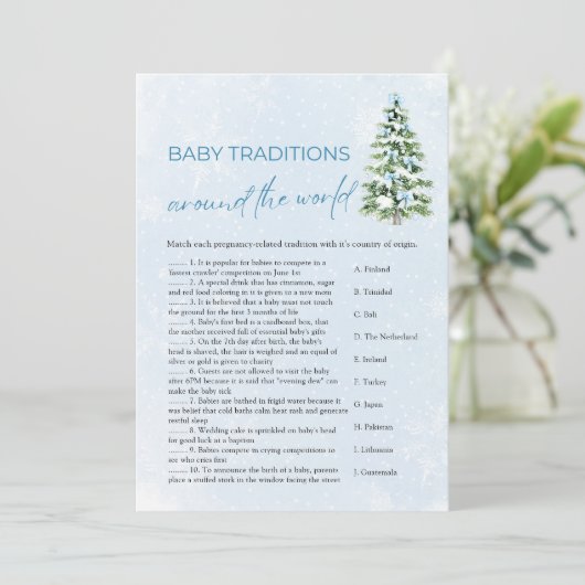 Christmas Baby Traditions Around The World Game Kaart (Staand voorkant)