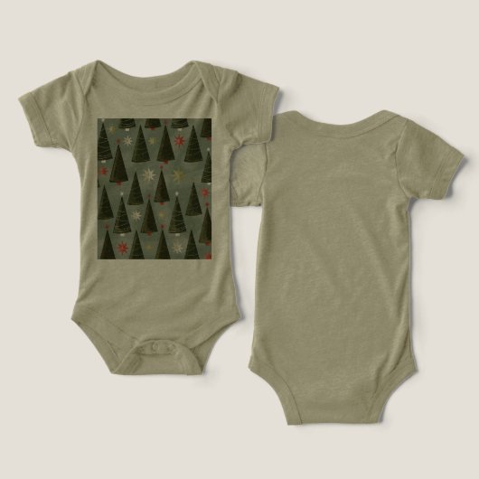 Christmas Baby Tri-blend One Piece T-shirt (Ontwerp Voorkant & Achterkant)