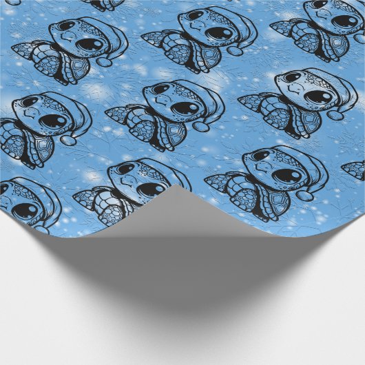 Christmas Baby Zee Turtle Cadeaupapier (Hoek)