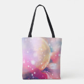 Christmas background with bokeh lightabstract, bac tote bag (Achterkant)