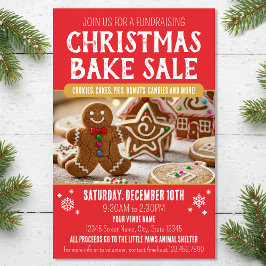 Christmas Bake Sale Festive Holiday Red Business Flyer