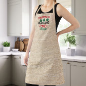 Christmas Baking Crew beige jute Schort