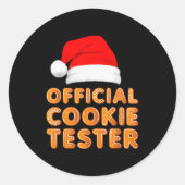 Christmas Baking Crew Cookie Tester Xmas Pajamas  Ronde Sticker (Voorkant)