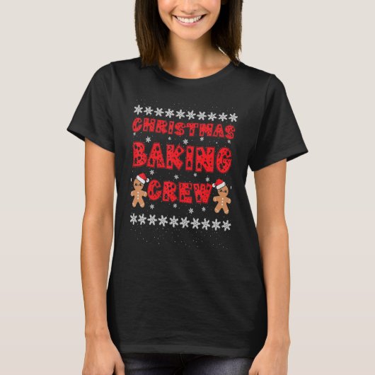 Christmas Baking Crew Gingerbread Men With Xmas Ha T-shirt (Voorkant)