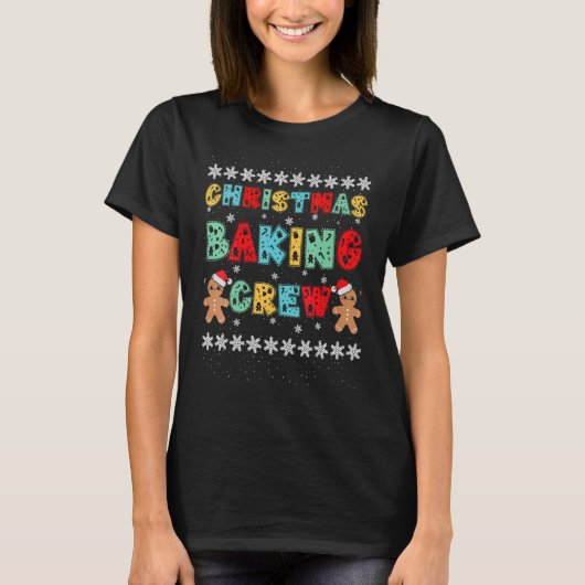 Christmas Baking Crew Gingerbread Men with Xmas Ha T-shirt (Voorkant)
