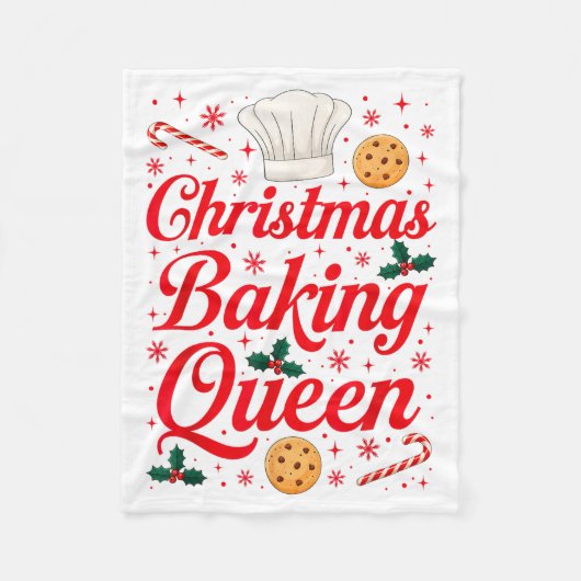 Christmas Baking Queen Funny Xmas Cookie Lover Wom Fleece Deken (Voorkant)