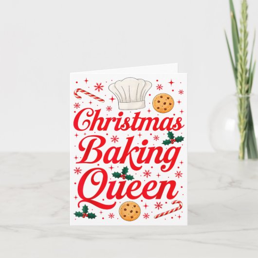 Christmas Baking Queen Funny Xmas Cookie Lover Wom Kaart (Voorkant)