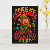 Christmas Baking Shirt Cute Elf Gingerbread Pastry Kaart (Gele Bloem)