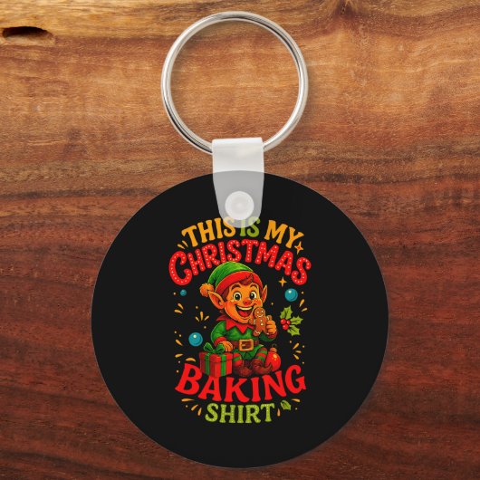 Christmas Baking Shirt Cute Elf Gingerbread Pastry Sleutelhanger (Voorkant)