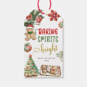 Christmas Baking Spirits Bright Holiday Gift Label Cadeaulabel (Voorkant)