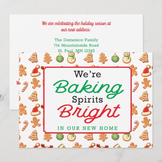 Christmas Baking Spirits Bright Nieuw Huis Feestdagenkaart (Voorkant / Achterkant)