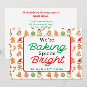 Christmas Baking Spirits Bright Nieuw Huis Feestdagenkaart