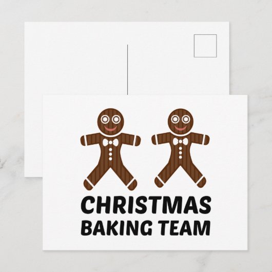 CHRISTMAS BAKING TEAM GINGERBREAD BRIEFKAART (Voorkant / Achterkant)