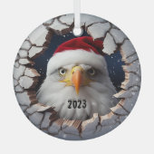 Christmas Bald Eagle Glas Ornament (Voorkant)