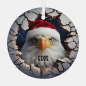 Christmas Bald Eagle Glas Ornament (Achterkant)