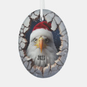 Christmas Bald Eagle Glas Ornament (Voorkant links)