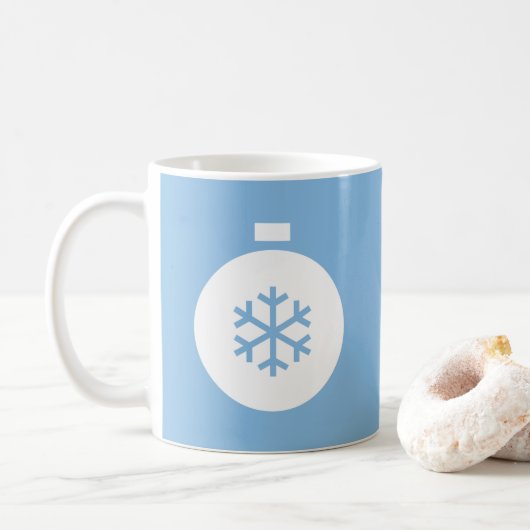 Christmas Ball Blue Coffee Mok (Met donut)
