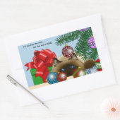 Christmas Ball Cat Rechthoekige Sticker (Envelop)