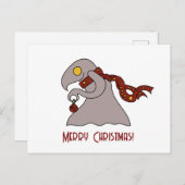 Christmas ball cute monster feestdagenkaart (Voorkant / Achterkant)