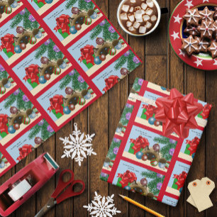 Christmas Ball Ornament Cat Cadeaupapier