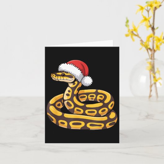 Christmas Ball Python Ugly Xmas Sweater Snake Love Kaart (Gele Bloem)