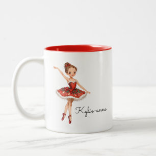 Christmas Ballerina Girl Tweekleurige Koffiemok
