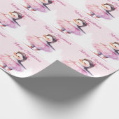 Christmas Ballerina Penguin Pink Cadeaupapier (Hoek)