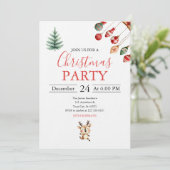 Christmas Balls and Cheerful Baby Reindeer Kaart (Staand voorkant)