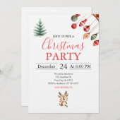 Christmas Balls and Cheerful Baby Reindeer Kaart (Voorkant / Achterkant)