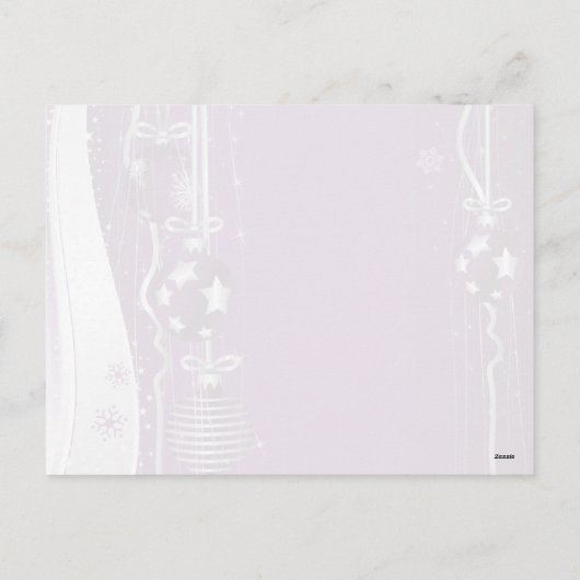Christmas Balls And Ribbons Purple Silver Postcard Feestdagenkaart (Achterkant)