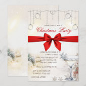 Christmas Balls,Bow Glass Corporate Christmas Kaart (Voorkant / Achterkant)