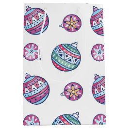 Christmas Balls – Red, Green, Blue & Pink Medium Cadeauzakje