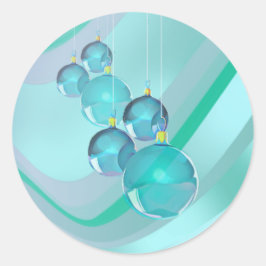 CHRISTMAS BALLS & RIBBON by SHARON SHARPE Ronde Sticker