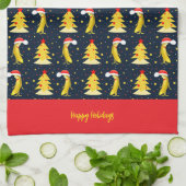 Christmas banana pattern theedoek (Gevouwen)