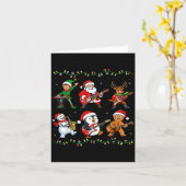 Christmas Band Santa Elf Reindeer Guitar Rock And  Kaart (Gele Bloem)