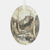 Christmas Banff Canada Maximalist verloofd paar Glas Ornament (Voorkant links)