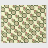 CHRISTMAS BANJO MET MISTLETOES EN HOLLY BERRIES CADEAUPAPIER (Vlak)