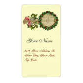 CHRISTMAS BANJO MET MISTLETOES EN HOLLY BERRIES ETIKET (Voorkant)