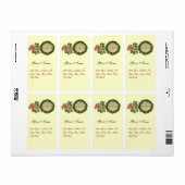 CHRISTMAS BANJO MET MISTLETOES EN HOLLY BERRIES ETIKET (Full Sheet)