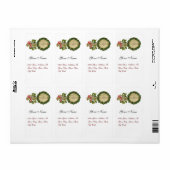 CHRISTMAS BANJO MET MISTLETOES EN HOLLY BERRIES ETIKET (Full Sheet)