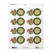 CHRISTMAS BANJO MET MISTLETOES EN HOLLY BERRIES ETIKET (Full Sheet)