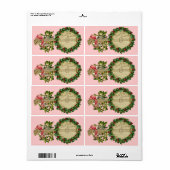 CHRISTMAS BANJO MET MISTLETOES EN HOLLY BERRIES ETIKET (Full Sheet)