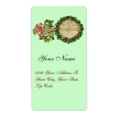 CHRISTMAS BANJO MET MISTLETOES EN HOLLY BERRIES ETIKET (Voorkant)